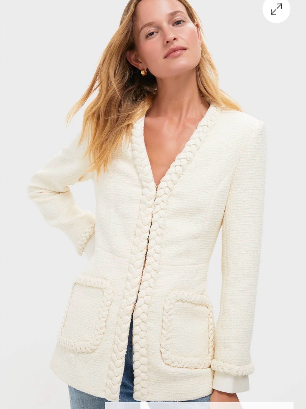Tuckernuck Cream Braided Tweed Blazer